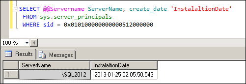 SQL Server Installed